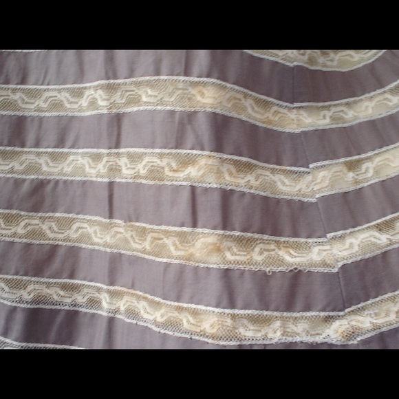 Vintage PAT PREMO Taupe Taffeta Lace Ribbon Dance Party Dress 26W - Picture 6 of 13